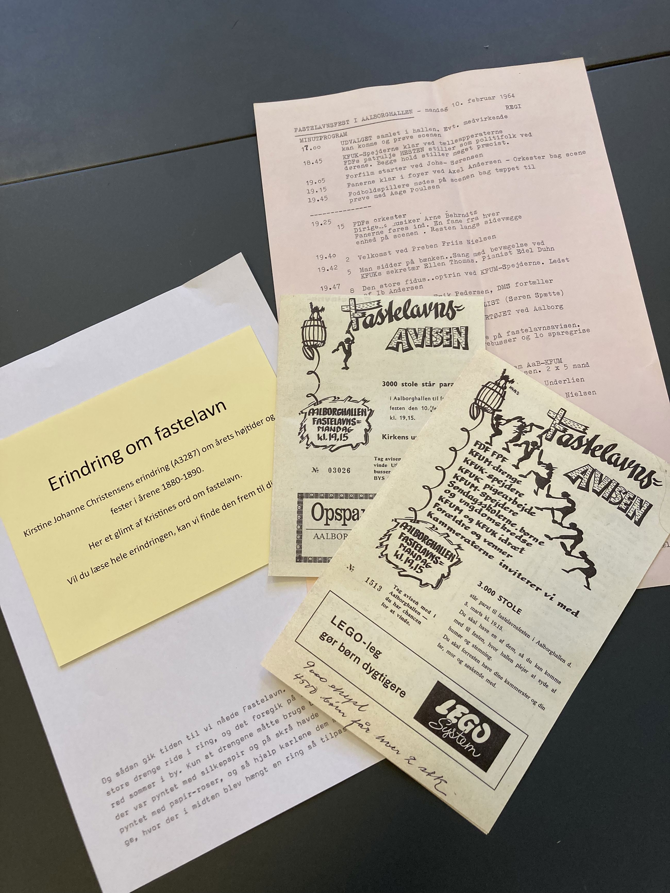 Arkivalier om fastelavn blandt andet fastelavnserindring og fastelavnsavisen.