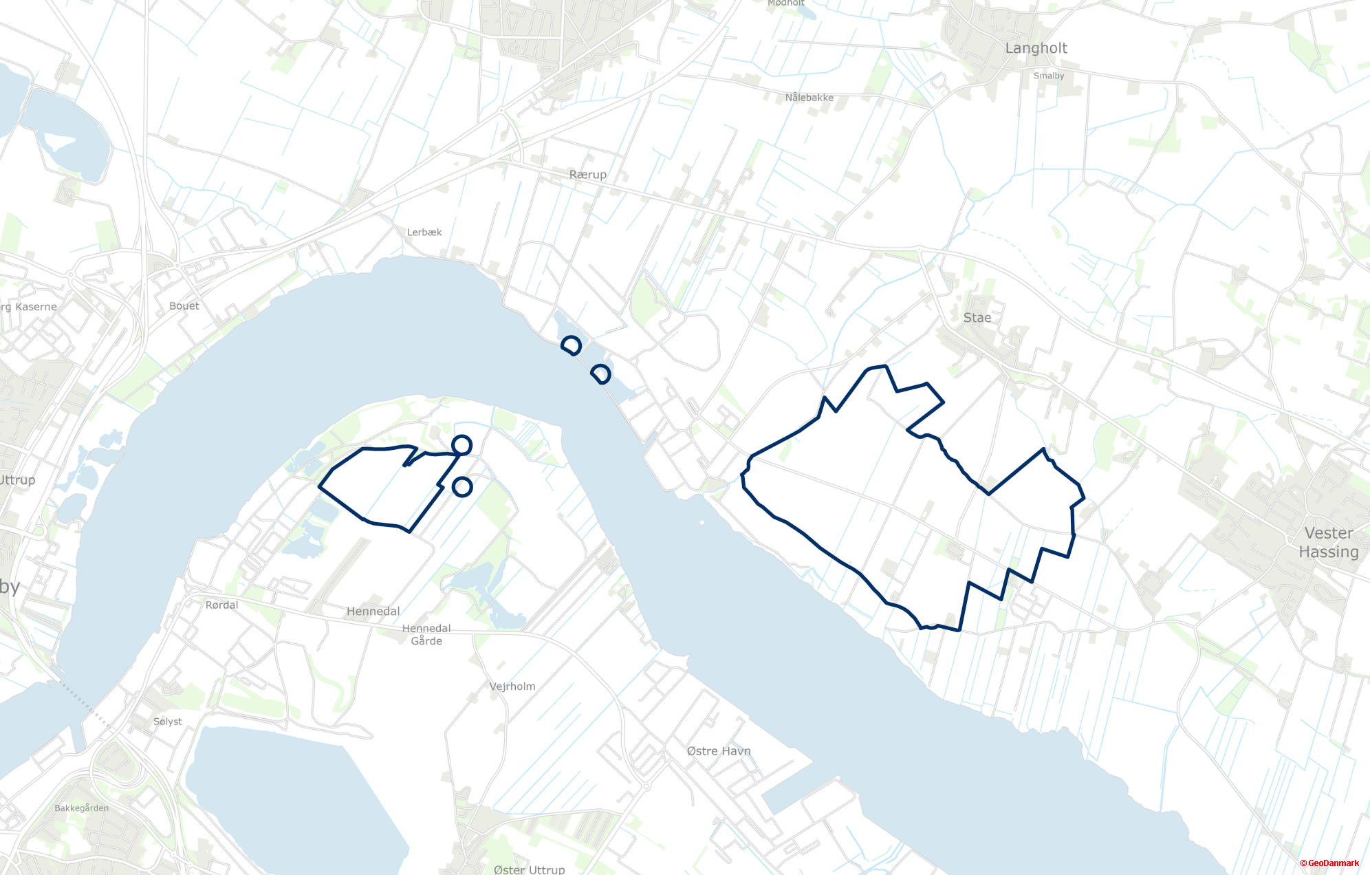 Oversigtskort med markering af Energipark Aalborg