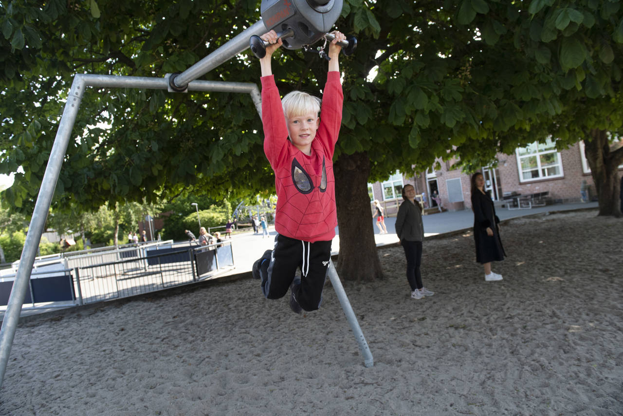 Barn der leger på legeplads