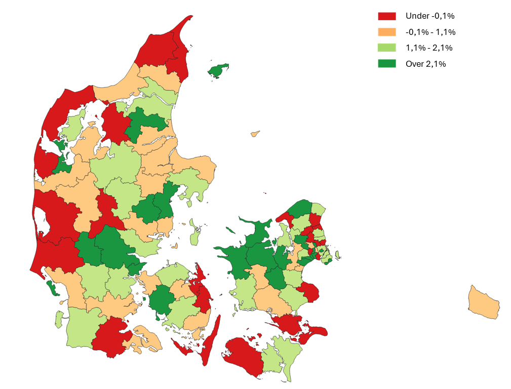 Kort over jobudvikling 2. kvartal 2026