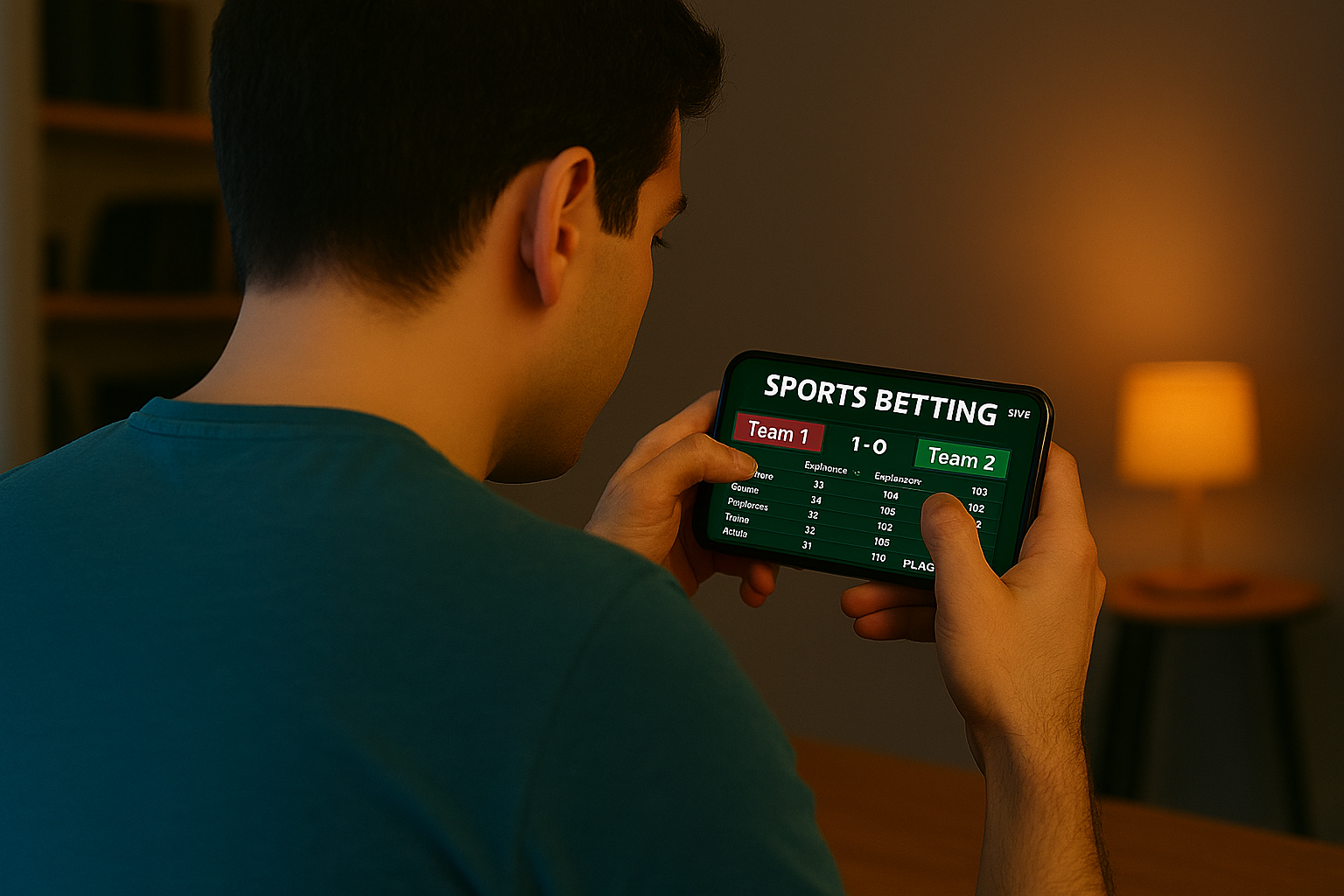 Ung mand der gamer på sin telefon