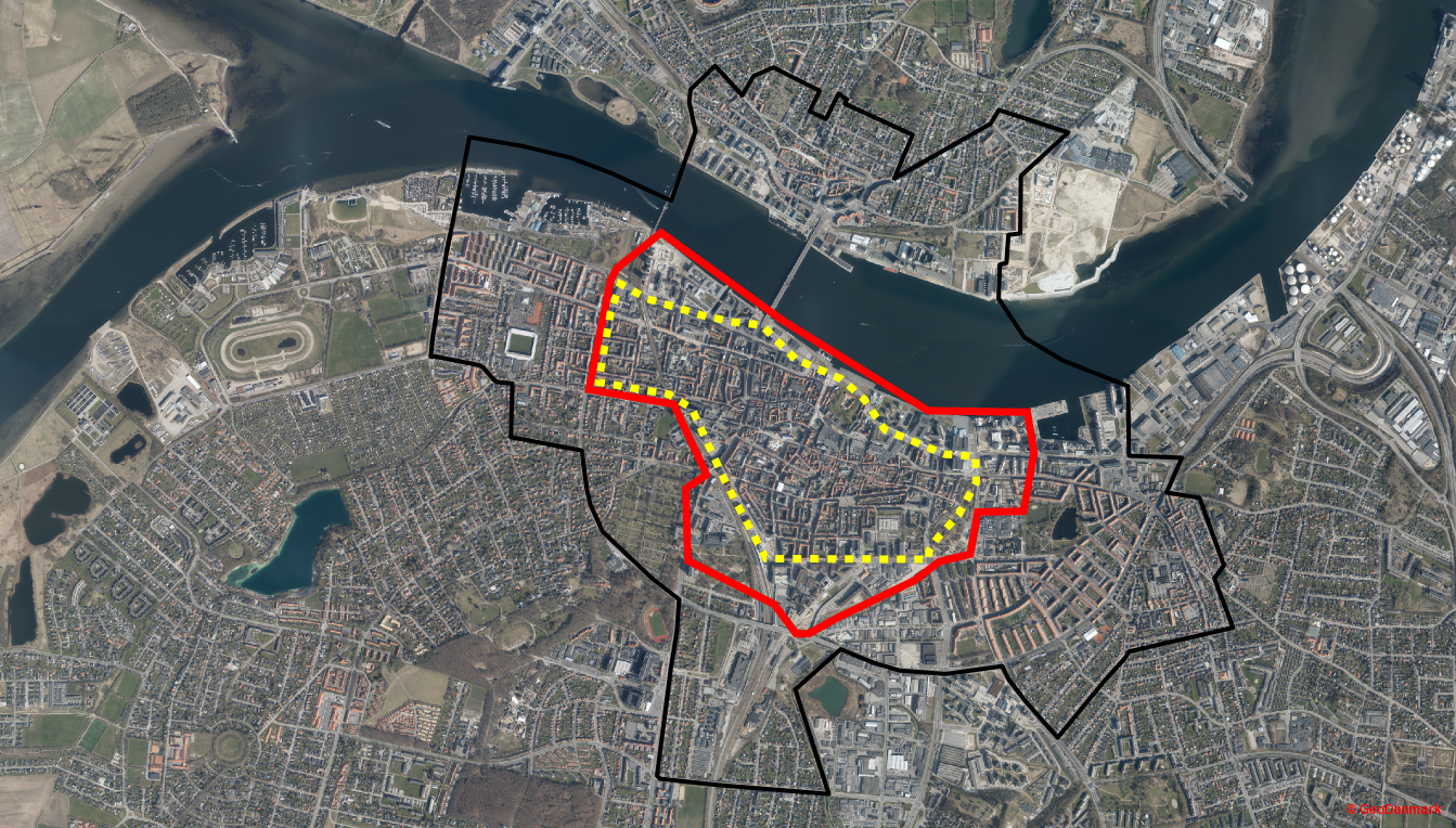 Kort der viser analyseområdet