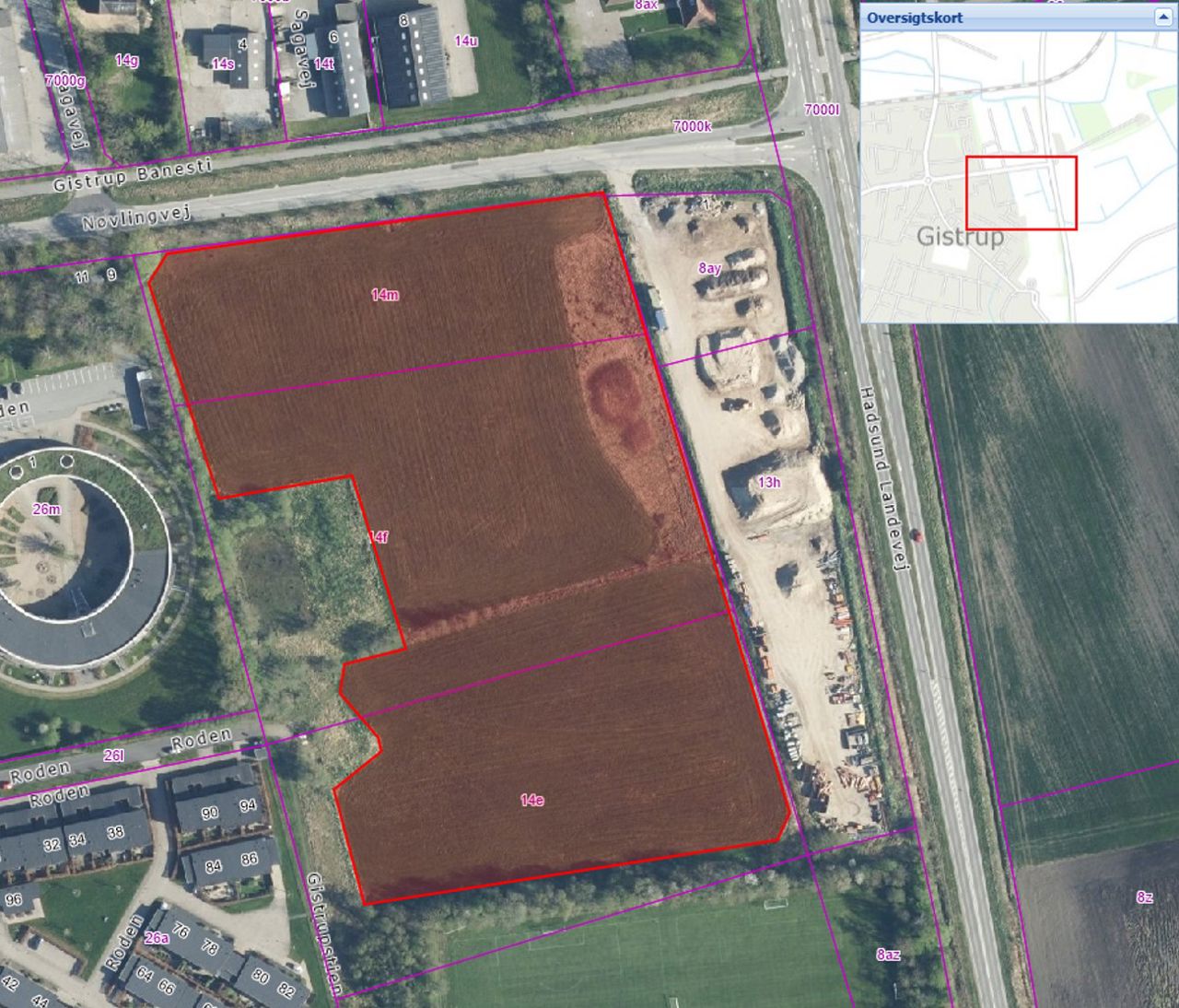 Oversigtskort over forpagtningsarealet