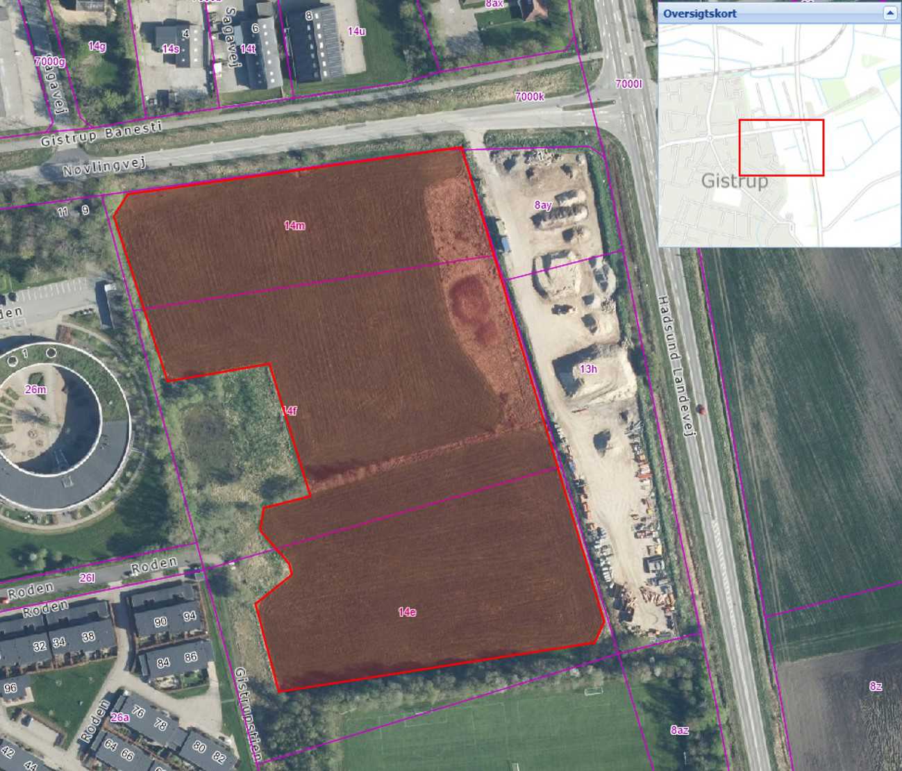 Oversigtskort over forpagtningsarealet