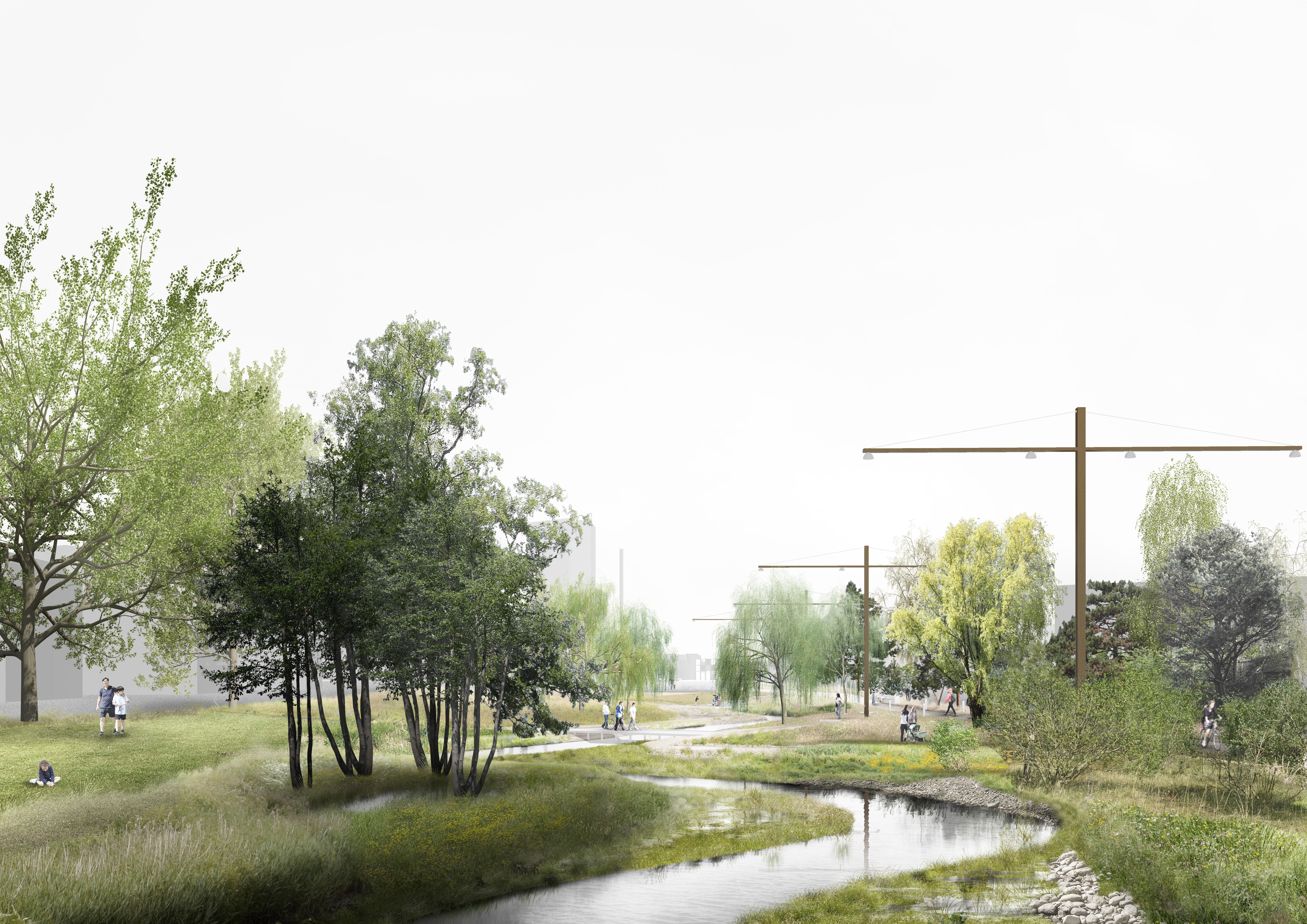 Skitsetegning over åbning af Østerå