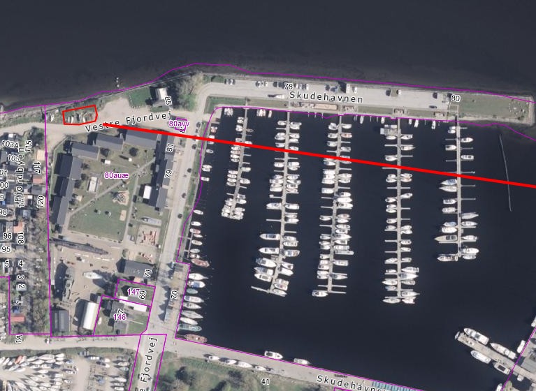 Oversigtskort over bådenes placering