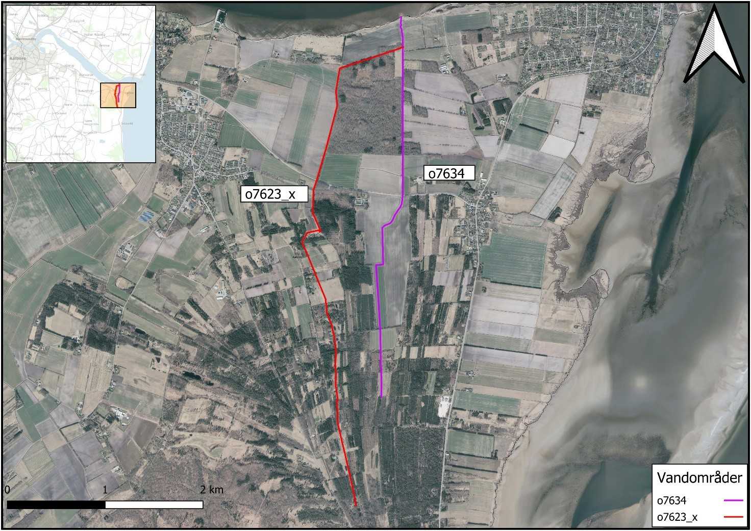 Oversigtskort over Hyllebrosbækkene