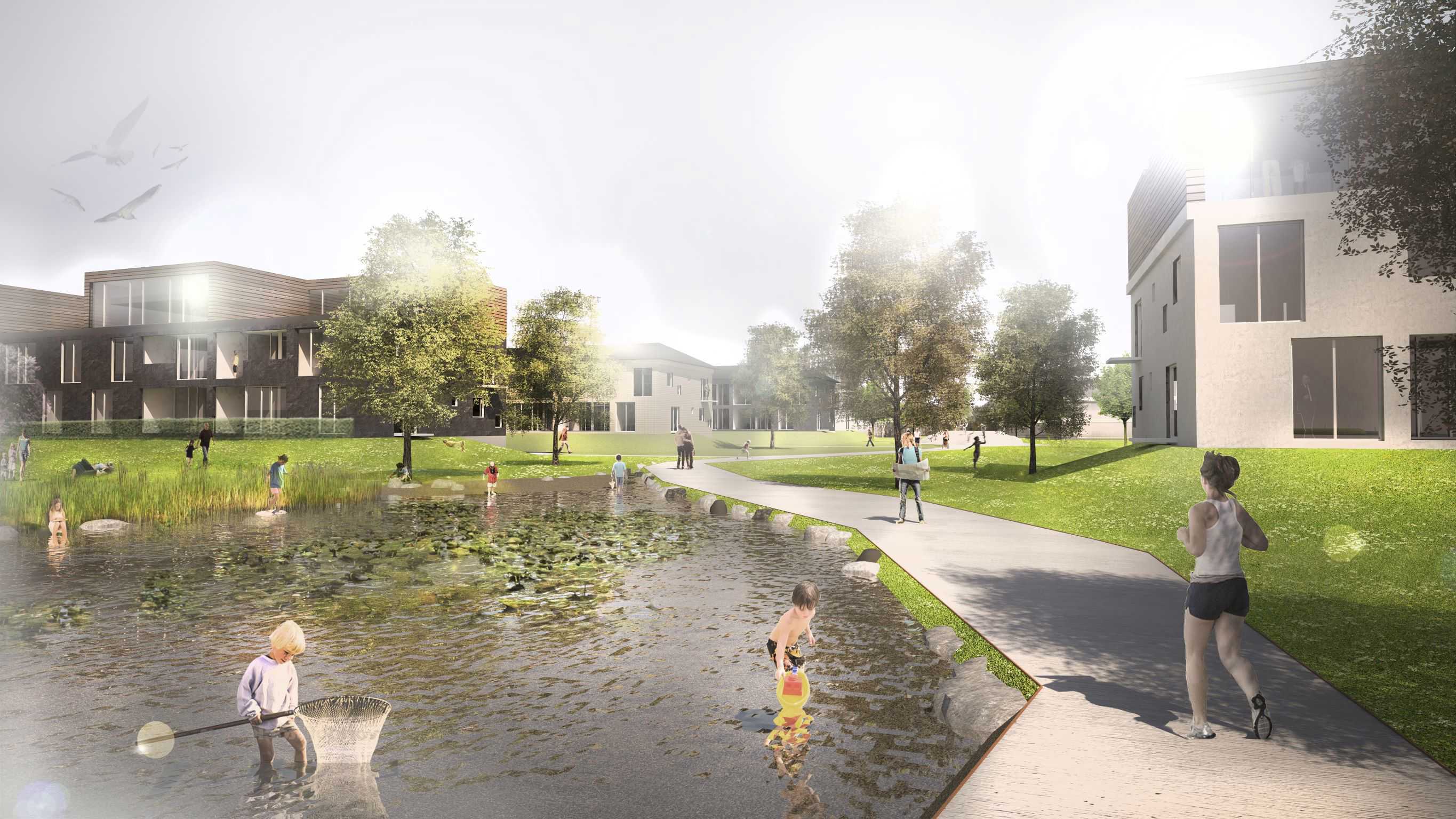 Visualisering af nyt boligområde i Aalborg Øst