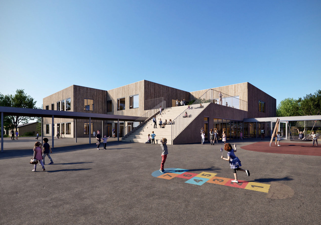 Sofiendalskolen visualisering af tilbygning