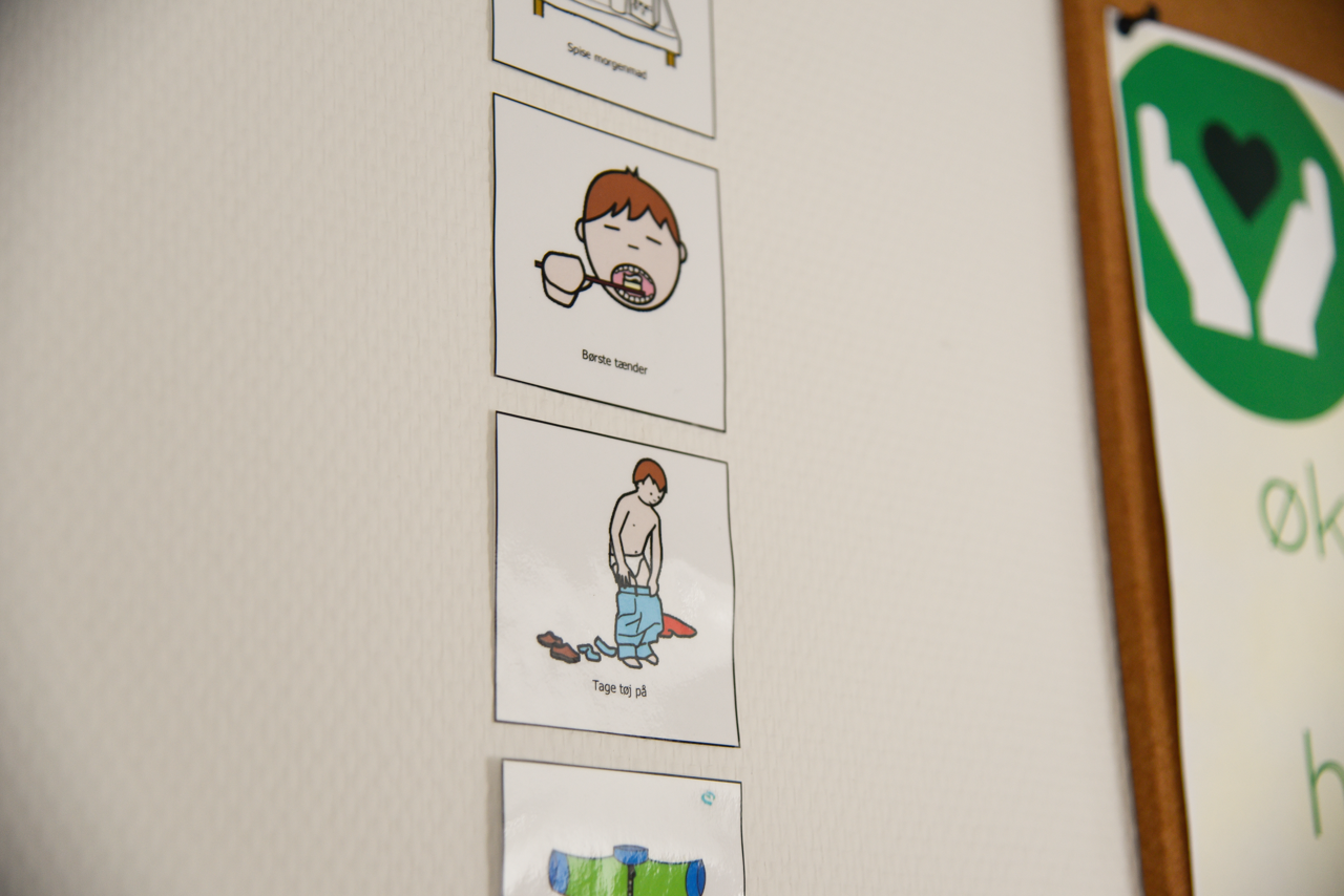 Piktogrammer på væg