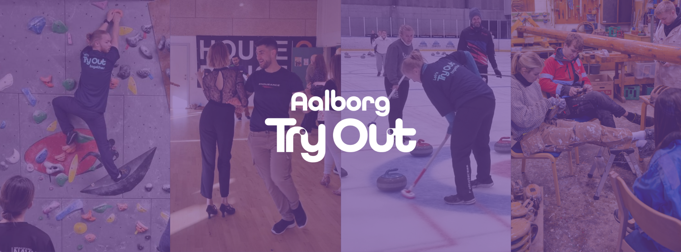 Foto collage over Aalborg Try Out aktiviteter