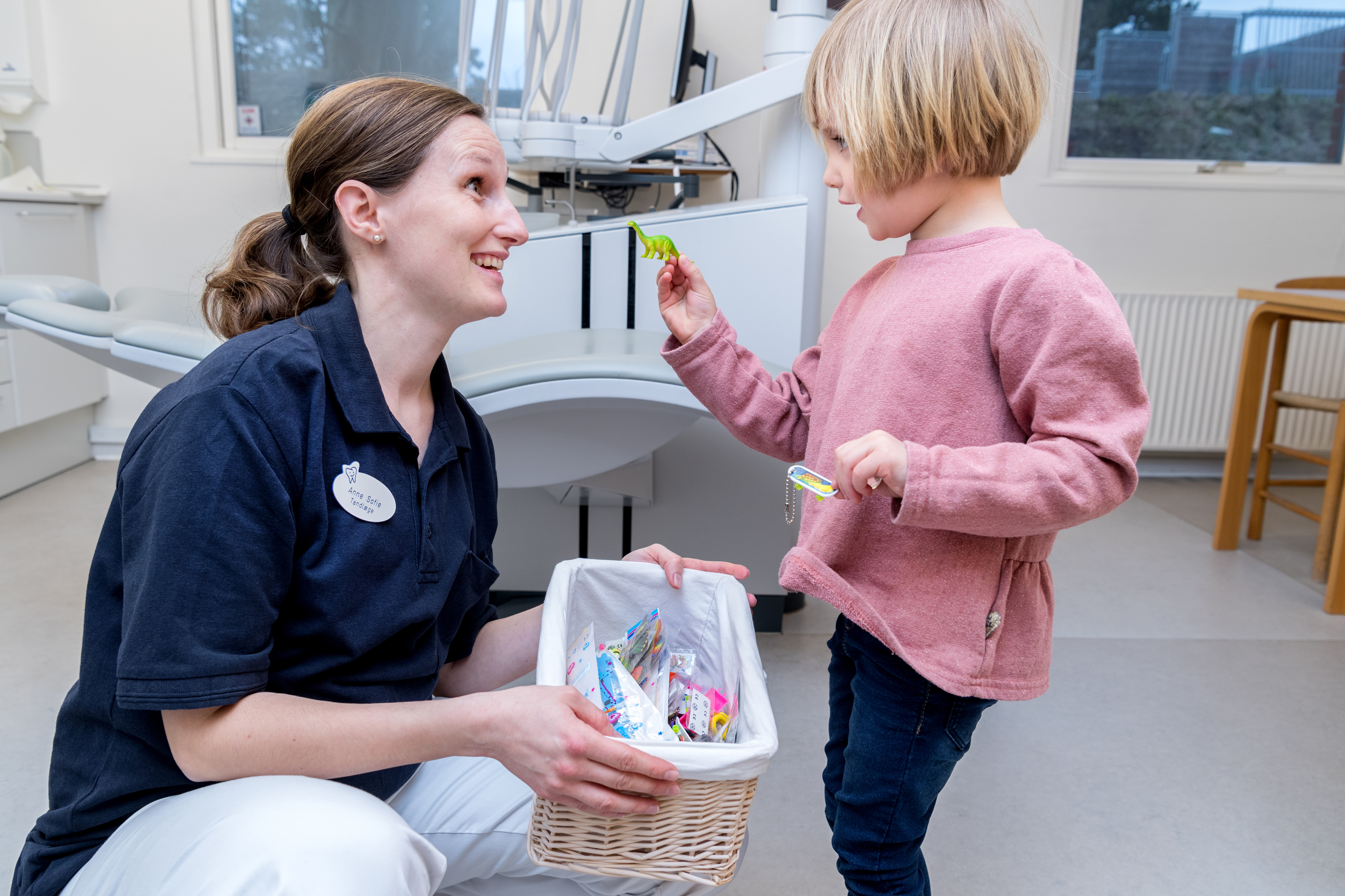 Barn på besøg ved Tandplejen