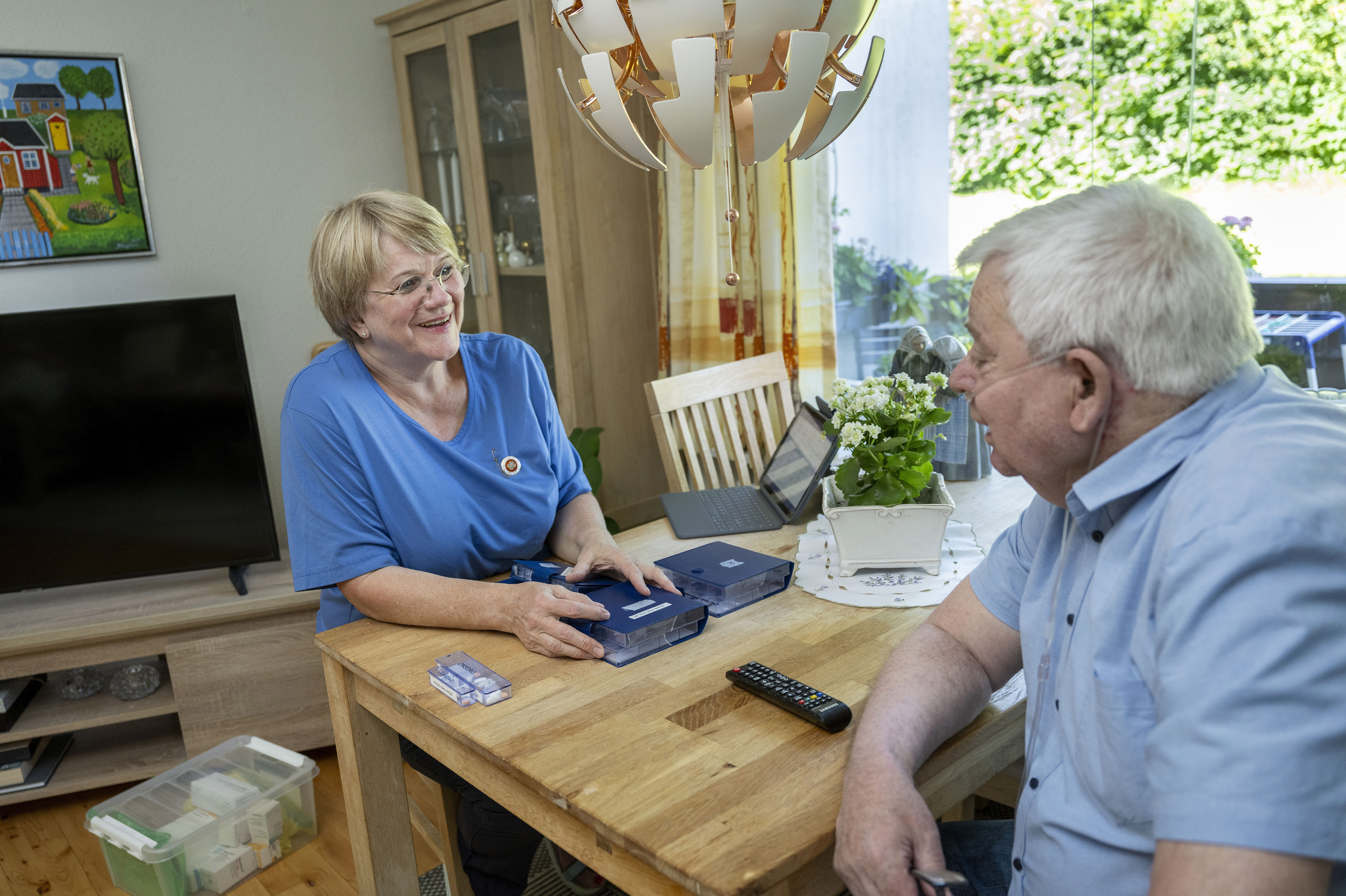 Medarbejder på hjemmebesøg